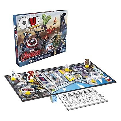 Hasbro Gaming Clue Junior: Marvel Avengers Edition Board Game for Kids Ages 5+, Loki's Big Trick, Classic Mystery for 2-6 Players (Amazon Exclusive)