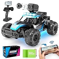 Hosim RC Cars with 1080P HD FPV Camera, 1:16 Scale Gift Off-Road Remote Control Truck Car High Speed Monster Trucks for Kids Adults Boys & Girls 2 Batteries 60 Min Play