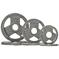 BalanceFrom Cast Iron Olympic 2-Inch Plate Weight Plate for Strength Training and Weightlifting, 35 LB Set (2x 2.5/5/10LB), Color #1, Multiple Packages