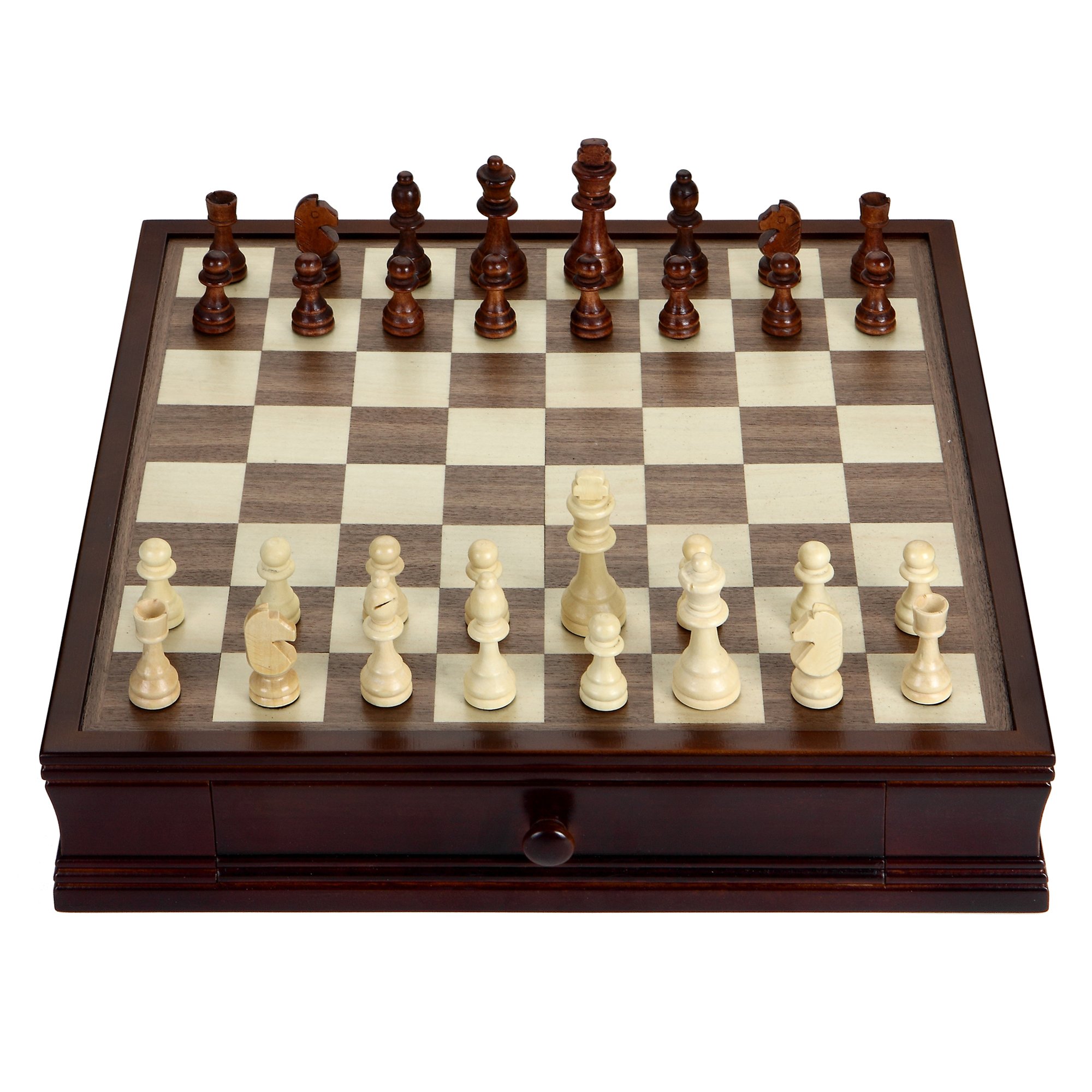 Hathaway Prodigy Wood Chess & Checkers Set Walnut