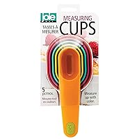 Joie Measuring Cups Set, Plastic, Assorted Colors, Baking, Cooking, Measure, Cakes, Cookies, Pies, 5 pc