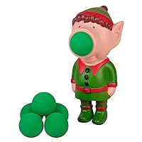 Holiday Christmas Elf Popper Toy - Squeeze & Shoot Foam Balls Up to 20ft - Gift for Kids, Boys & Girls