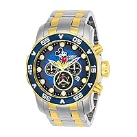 Invicta Mickey Mouse Men's Disney Limited Edition Analog Display Quartz 50mm Stainless Steel Watch, Silver, Black, Gold, (Model: 23769, 32443, 32444, 32448)