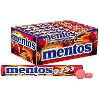Mentos Candy, Mint Chewy Roll, Cinnamon, Non Melting, Party, 1.32 oz(Pack of 15)