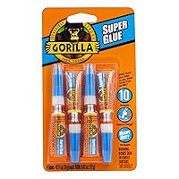 Gorilla Super Glue, Four 3 Gram Tubes, Clear, (Pack of 1)