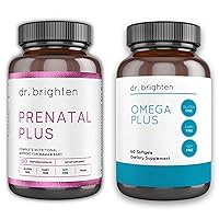 Prenatal Plus and Omega Plus Bundle for Pregnant or Nursing Mothers, Non-GMO, No Gluten, No Soy