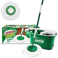 Tornado Spin Mop System - Mop and Bucket with Wringer Set for Floor Cleaning - 2 Total Mop Heads Included, Green