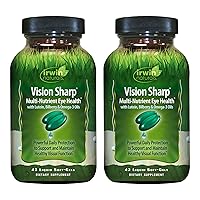 Irwin Naturals Vision Sharp Multi-Nutrient Eye Health - 42 Liquid Soft-Gels, Pack of 2 - With Lutein, Bilberry & Omega-3s - 42 Total Servings