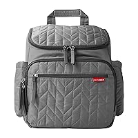 Skip Hop Diaper Bag Backpack: Forma, Multi-Function Baby Travel Bag with Changing Pad & Stroller Attachment, Grey
