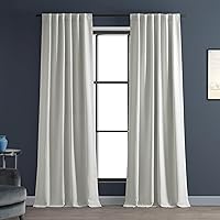 HPD Half Price Drapes Bellino Room Darkening Curtains 108 Inches Long Curtains for Bedroom & Living Room (1 Panel), 50W x 108L, Chalk Off White