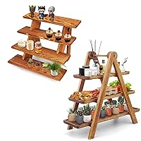 Wooden Display Stand Wood Cupcake Stands Tool Free, Rustic Risers for Display Ideal Craft Funko Pop Shelves, Table Display Stand for Vendors, Farmhouse Cupcake Stand for 24 Cupcakes, Wood Riser