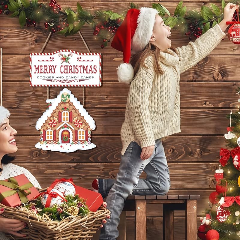 Mua LHIUEM Merry Christmas Gingerbread House Decor for Christmas ...