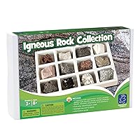 Educational Insights Igneous Rock Collection, Ages 8 and up, Set of 12 Handpicked Specimens in a Storage Tray