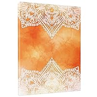 Mandala Vertical Wall Art Watercolor Lace Floral Cartoon Bohemian Pattern Burnt Orange White Canvas Polyester Decor Gifts Removable Bedroom Nursery Home College Gym Room Artwork Unframed 16x20 Inch