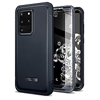 for Samsung Galaxy S20 Ultra Case, [Extra Front Frame] Full-Body Heavy Duty Rugged Shockproof Protective Phone Cover with Built-in Screen Protector for Samsung S20 Ultra 6.9 Inch - Dark Blue