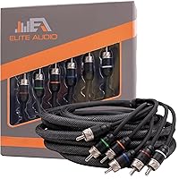 Elite Audio EA-PRM615 Premium 6-Ch Oxygen Free Copper RCA Cable - 15ft. Male to Male Twisted Pair with Noise Reduction