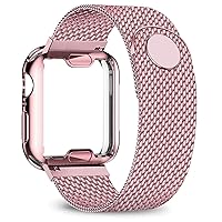 Case+strap For Watch Band 40mm 44mm 38mm 42mm Plated case+Metal belt stainless steel bracelet For i-watch series 7 6 5 4 3 2 se