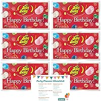 Jelly Belly Happy Birthday Special Occasion Party Pack Bundle with 6 Jelly Belly 1 oz Party Packs and Party Planner Checklist