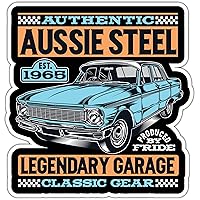 Legendary Garage Aussie Steel Classic Gear – Australian Classic Car Enthusiast Car Bumper & Window Sticker Laptop Skateboard Luggage Sticker for Truck Hardhat Stickers for Men and Woman 4.5