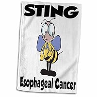 3dRose Bee Sting Esophageal Cancer Awareness Ribbon Cause Design - Towels (twl-114986-1)