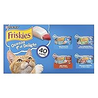 Purina Friskies Wet Cat Food Variety Pack, Oceans of Delight Flaked & Prime Filets - 5.5 oz. Cans (Pack of 40)