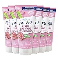 Gentle Smoothing Face Scrub, Rose Water & Aloe Vera Exfoliator, Facial Scrub Made with 100% Natural Exfoliants, Paraben Free, Oil-Free, Dermatologist Tested 6 oz, 6 Pack
