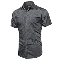 Highend quality Casual Basic Buttondown Short Sleeve Tshirts Black Polkadots
