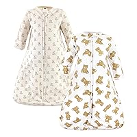 Hudson Baby Unisex Baby Cotton Wearable Sleeping Bag, Sack, Blanket, Teddy Bear Long Sleeve, 18-24 Months