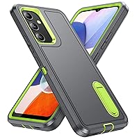 BaHaHoues Samsung Galaxy A14 5G Case, Samsung A14 Phone Case with Built in Kickstand,Shockproof/Dustproof/Drop Proof Military Grade Protective Cover for Galaxy A14 5G (Grey/Green)