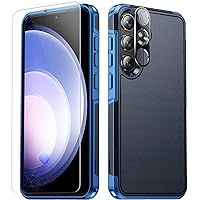 SPIDERCASE for Samsung Galaxy S24 Case, [12 FT Military Grade Drop Protection] with 2PCS [ Screen Protector+Camera Lens Protector] Heavy Duty Shockproof Case,Dark Blue
