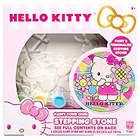 Sanrio Hello Kitty Paint Your Own Stepping Stone, Includes 7” 6 Paints & 1 Paintbrush, Cute Gifts for Kids Teens Girls Adults