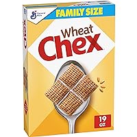 Wheat Chex Breakfast Cereal, Made with Whole Grain, Family Size, 19 oz