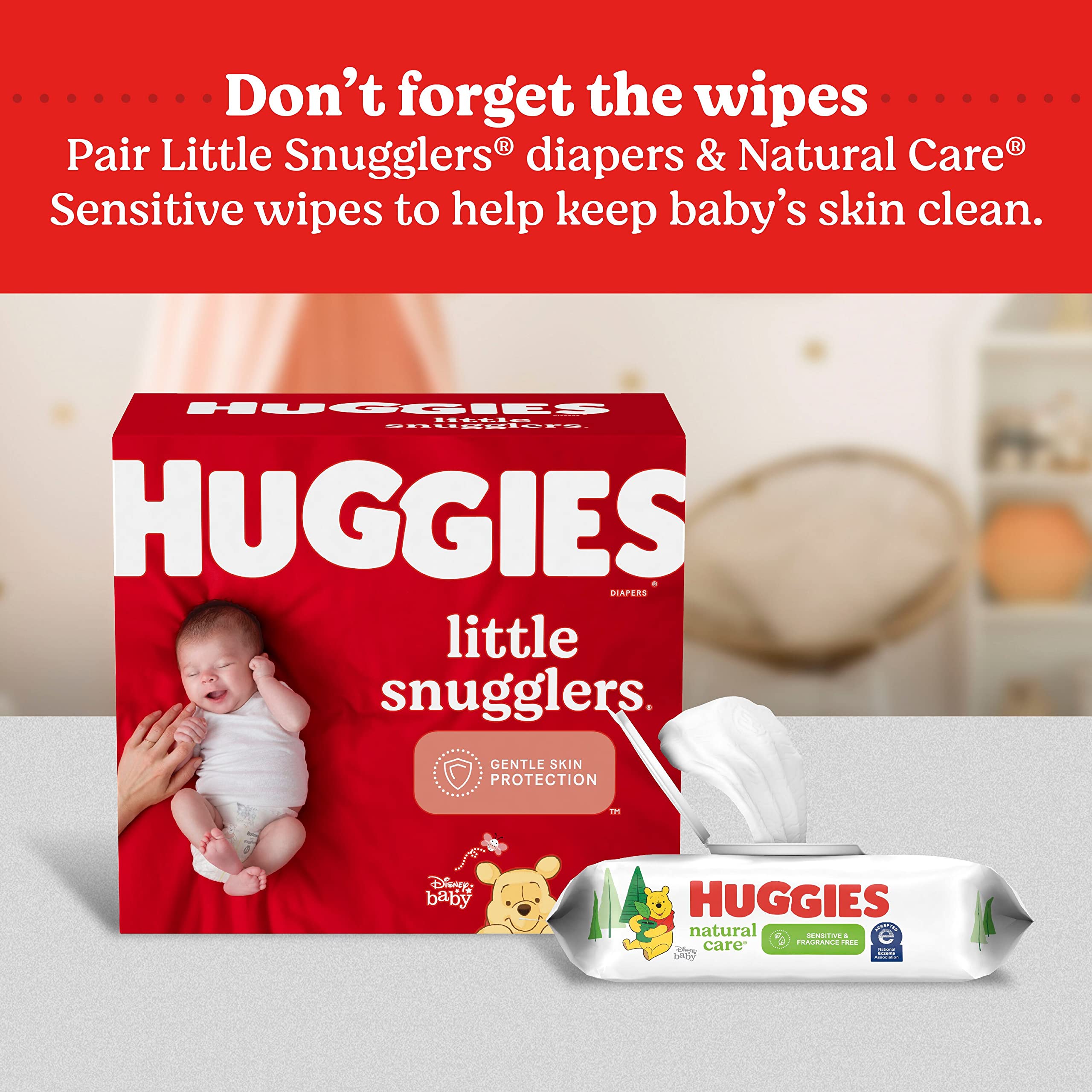 Huggies Little Snugglers Baby Diapers, Size Newborn (up to 10 lbs), 31 Ct, Newborn Diapers (Pack of 2)