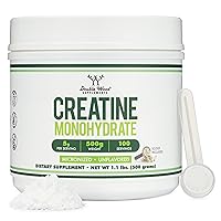 Double Wood Supplements Creatine Monohydrate Powder 1.1lbs (100 Servings of 5 Grams Each - Micronized Creatine Powder) Unflavored, Keto and Vegan Friendly (Scoop Included)(Creatina Monohidratada)