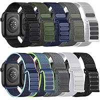 10 Pack Soft Nylon Solo Loop Bands Compatible with Apple Watch 38mm 40mm 41mm 42mm 44mm 45mm 49mm for Women Men, Breathable Stretchy Braided Strap for iWatch Series Ultra/8/7/6/5/4/3/2/1/SE