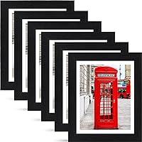 8x10 Picture Frame Black, [6 Pack] Woodgrain Wider Frames, Display Pictures 5x7 with Mat or 8x10 Without Mat, Picture Frames Collage Wall Decor or Table Top Display