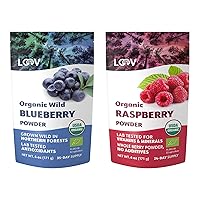 Bundle – 2 items: LOOV Organic Wild Blueberry Powder and Organic Raspberry Powder