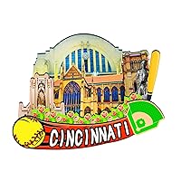 USA Cincinnati Wooden Magnet 3D Fridge Magnets Travel Collectible Souvenirs Decorations Handmade Crafts-2