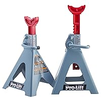 Pro-Lift Heavy Duty 6 Ton Jack Stands Pair - Double Locking Pins - Handle Lock and Mobility Pin for Auto Repair Shop with Extra Safety