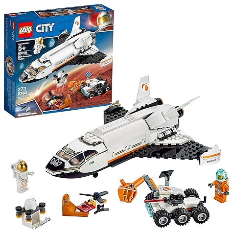 City Space Mars Research Shuttle 60226 Space Shuttle Toy Building Kit with Mars Rover and Astronaut Minifigures, Top STEM Toy for Boys and Girls, New 2019 (273 Pieces)