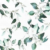 Erfoni Green Leaf Wallpaper Peel and Stick Wallpaper Floral Contact Paper for Bathroom 17.7inch x 393.7inch Eucalyptus Wallpaper Peel and Stick Vintage Flower Decorative Removable Wall Paper Vinyl