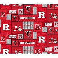 Rutgers Fleece Blanket Fabric-New Patch Pattern-Sold by The Yard