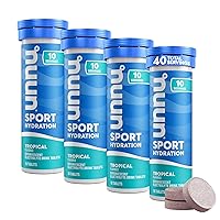 Sport: Electrolyte Drink Tablets, Tropical, 10 Count (Pack of 4)