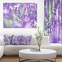 Beautiful Purple Mint Flowers Large Flower Canvas Wall Art