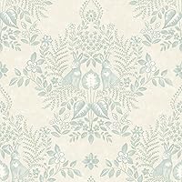 PSW1435RL Vintage Duck Egg Cottontail Toile Premium Peel and Stick Wallpaper,Beige