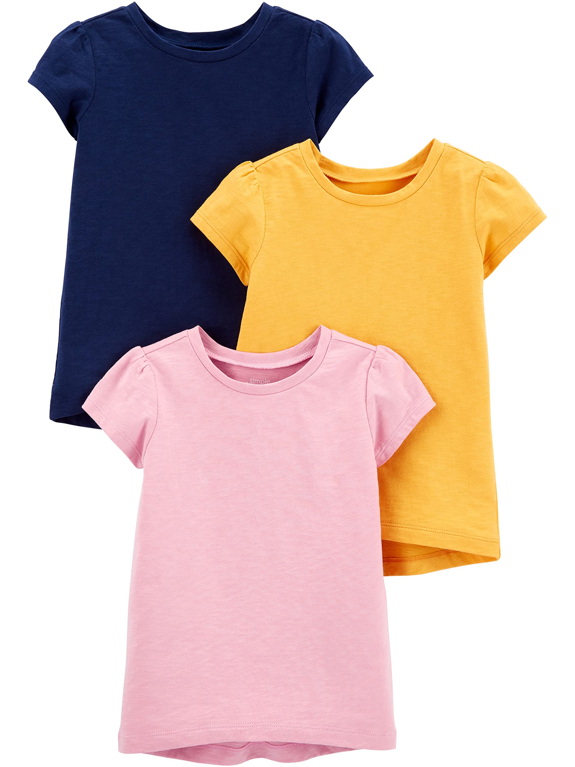 Simple Joys by Carter's Babies, Toddlers, and Girls' Solid Short-Sleeve Tee Shirts, Pack of 3