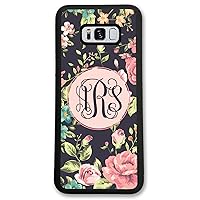 Samsung Galaxy S9 Plus, Phone Case Compatible with Samsung Galaxy S9+ [6.2 inch] Floral Roses Monogram Monogrammed Personalized S9P62