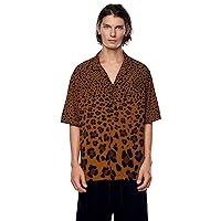 Leopard Print Short Sleeve Shirt, Men's and Women's