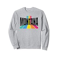 Montana Vintage Modern Retro Stripes Cool Montana Striped Sweatshirt