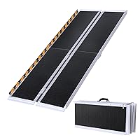 Portable Wheelchair Ramp 6FT, Folding Handicap Ramp with Non-Slip Surface Aluminum Ramps for Wheelchairs Home Steps Stairs Handicaps Doorways